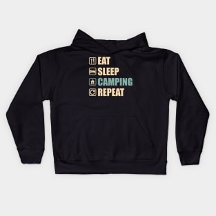 Eat Sleep Camping Repeat - Funny Camping Lovers Gift Kids Hoodie